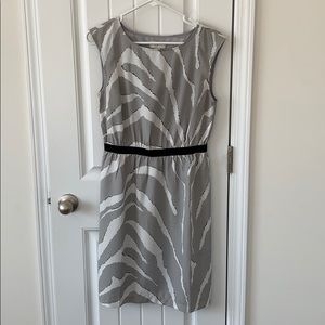 LOFT sz small grey and white dress
